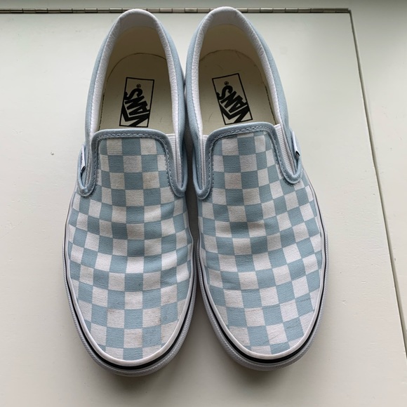 Blue and White Checkered Vans - Picture 2 of 6